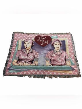 I Love Lucy Chocolate Factory The Northwest Company Knit Throw Blanket- 47x61